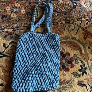 J Crew Hand Knotted Bag Blue